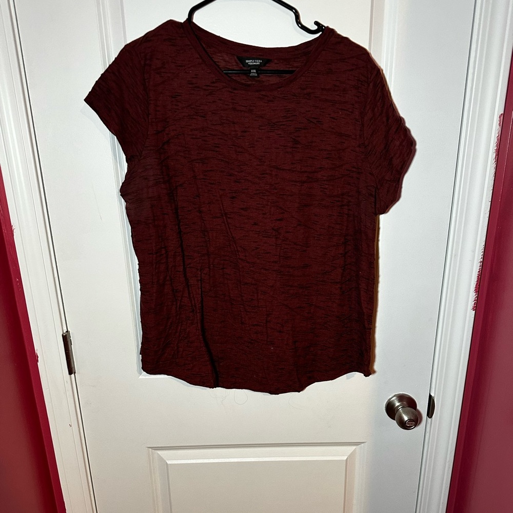 Red Short Sleeve T Shirt Simply Vera Vera Wang